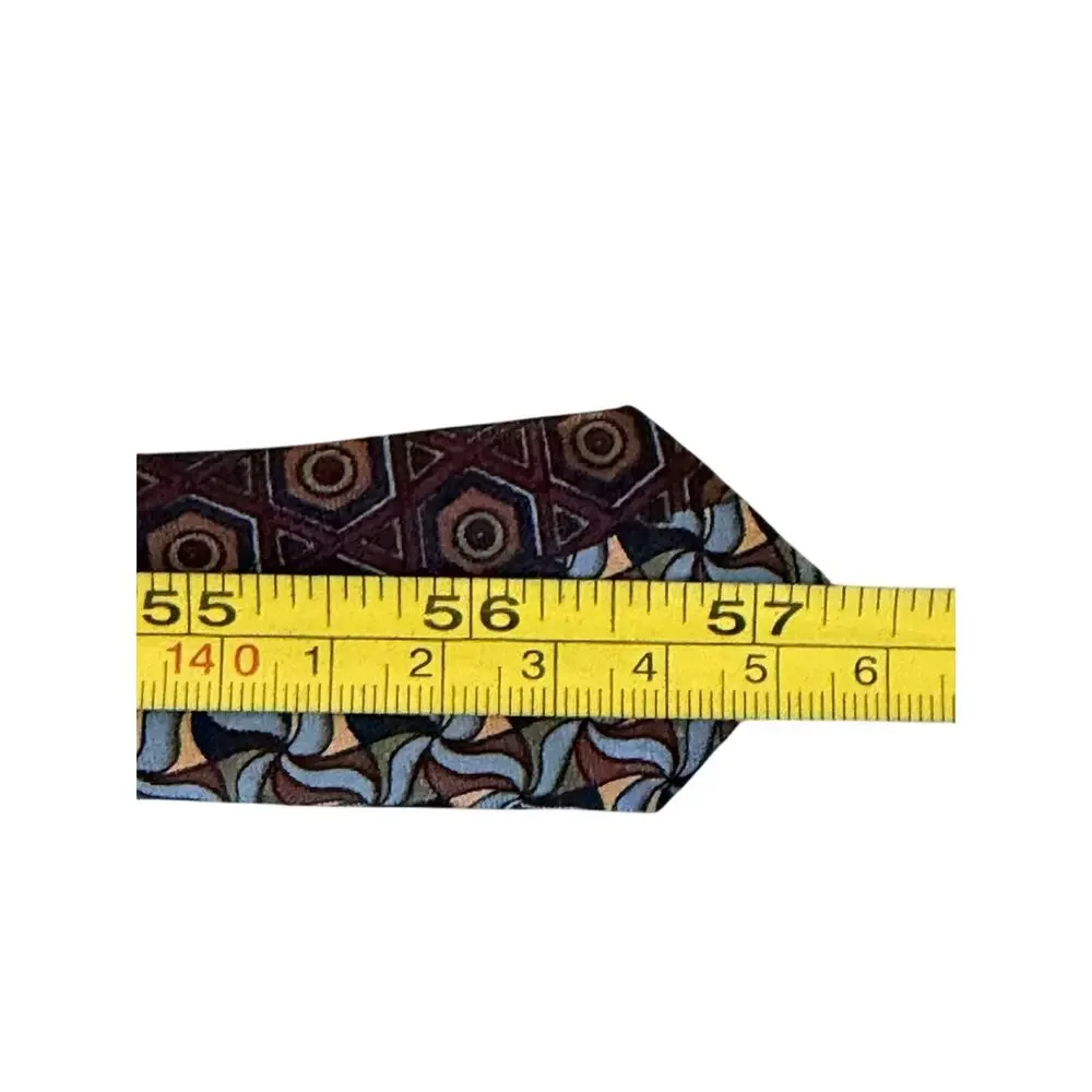 Diamond Silks Hand Made Tie Geometric Patchwork Mosaic Vtg